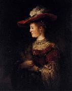 REMBRANDT Harmenszoon van Rijn Saskia in Pompous Dress oil painting reproduction